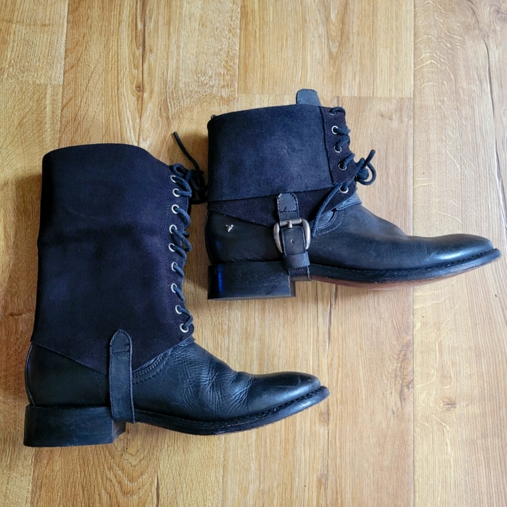 Trask Black Leather Ankle Boots size 9